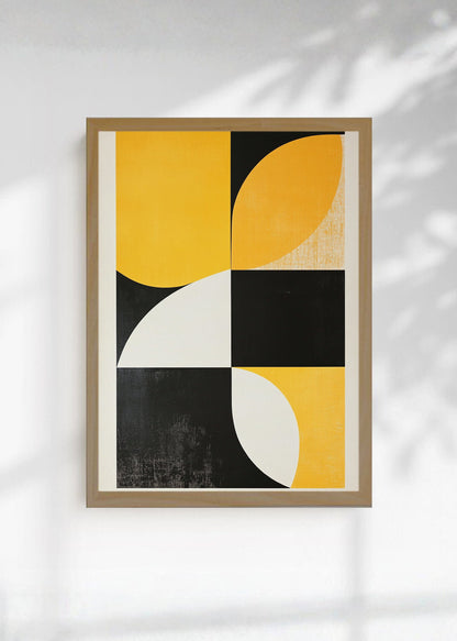 Cuadro Decorativo Trendy, Geométrico Amarillo Negro I