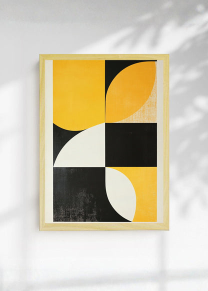 Cuadro Decorativo Trendy, Geométrico Amarillo Negro I