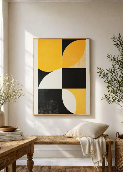 Cuadro Decorativo Trendy, Geométrico Amarillo Negro I