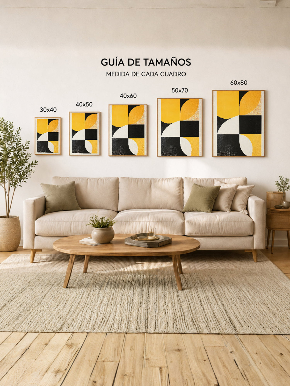 Cuadro Decorativo Trendy, Geométrico Amarillo Negro I