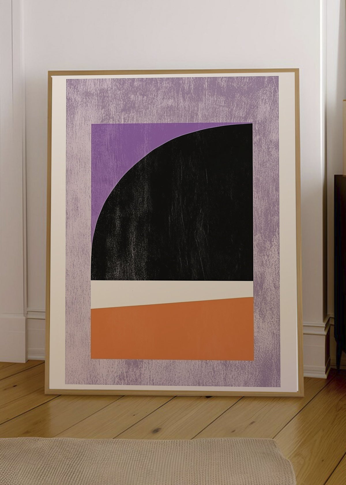 Cuadro Decorativo Trendy, Geométrico Lila Negro Naranja