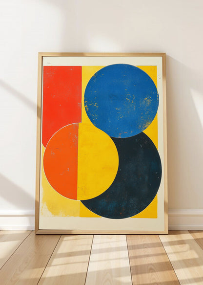 Cuadro Decorativo Trendy, Geométrico Rojo Azul Amarillo