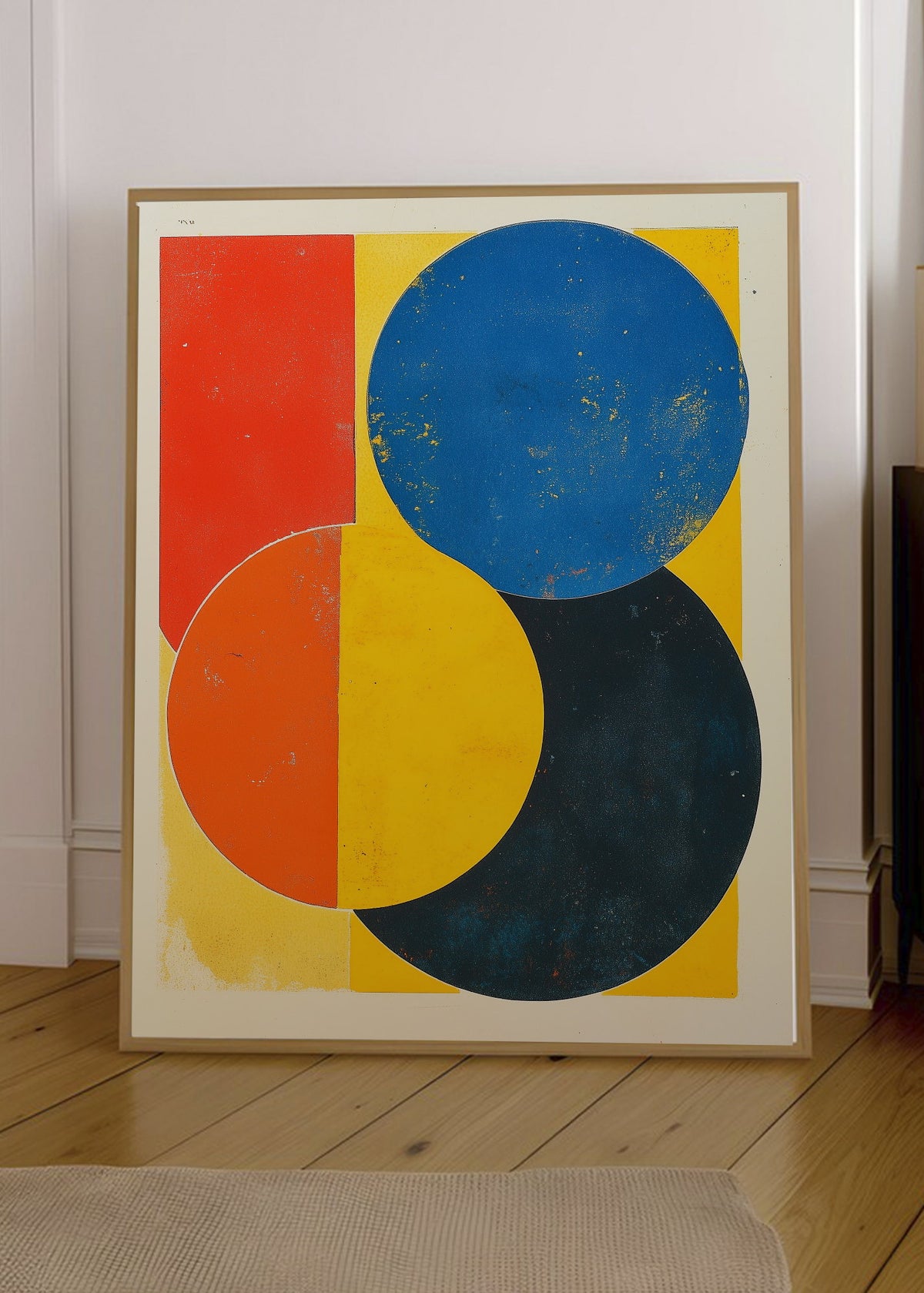 Cuadro Decorativo Trendy, Geométrico Rojo Azul Amarillo