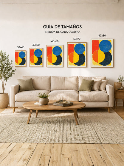 Cuadro Decorativo Trendy, Geométrico Rojo Azul Amarillo