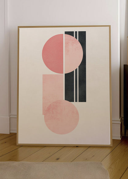 Cuadro Decorativo Trendy, Geométrico Rosa Negro Crema