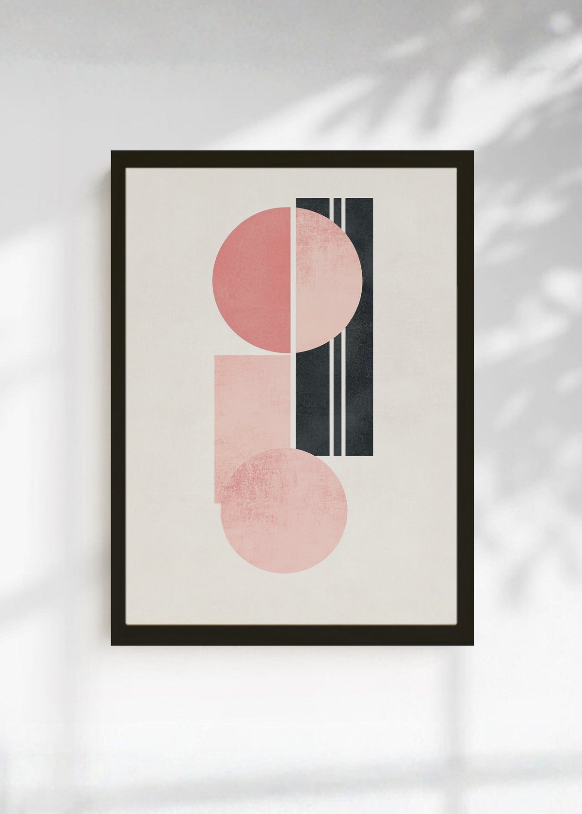 Cuadro Decorativo Trendy, Geométrico Rosa Negro Crema