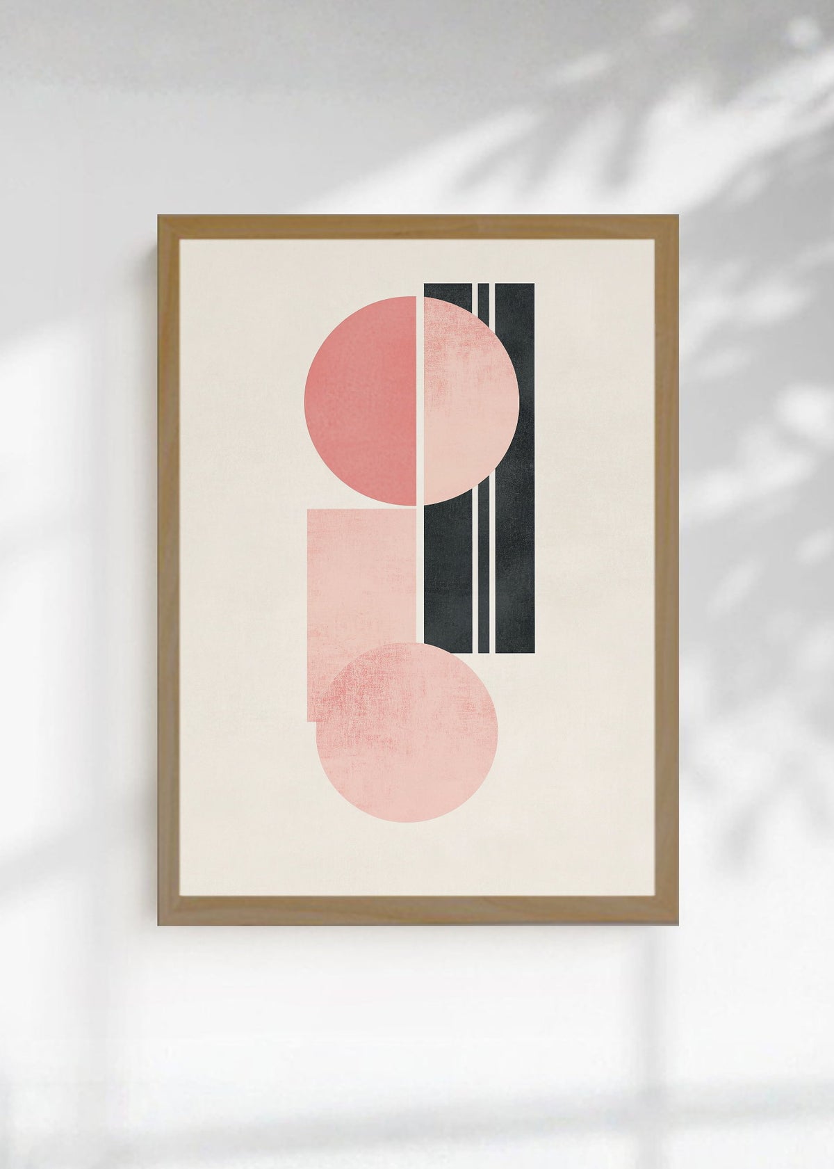 Cuadro Decorativo Trendy, Geométrico Rosa Negro Crema