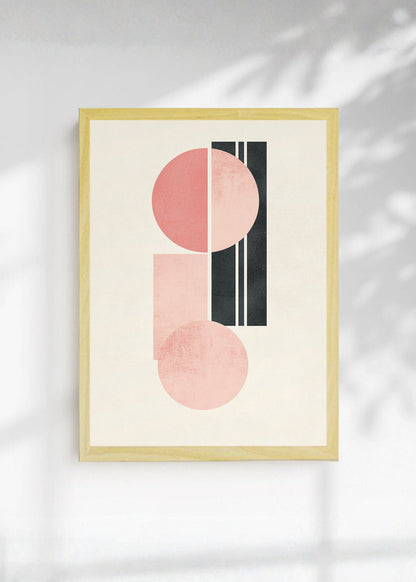 Cuadro Decorativo Trendy, Geométrico Rosa Negro Crema
