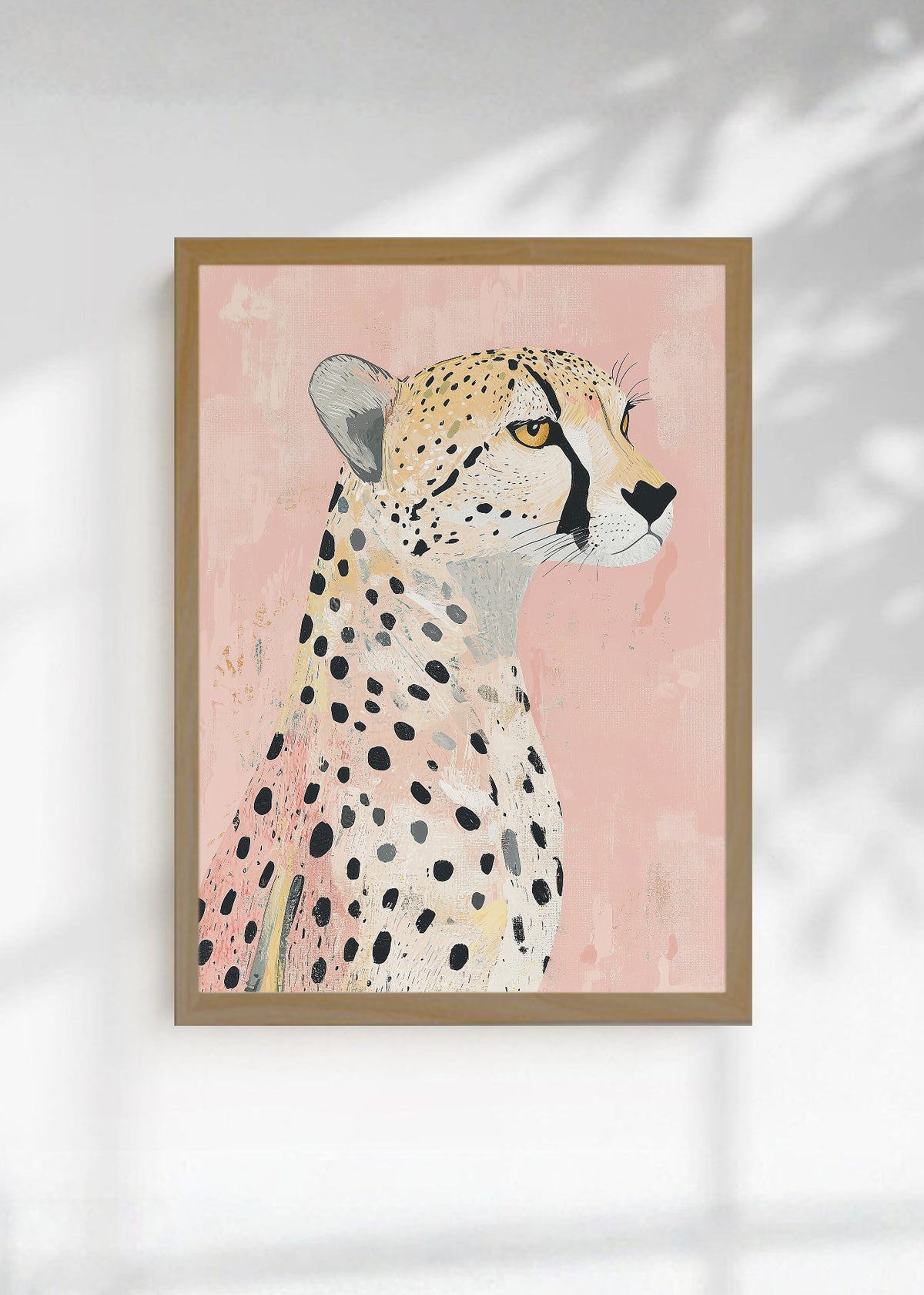 Cuadro Decorativo Trendy, Guepardo Perfil Rosa Suave