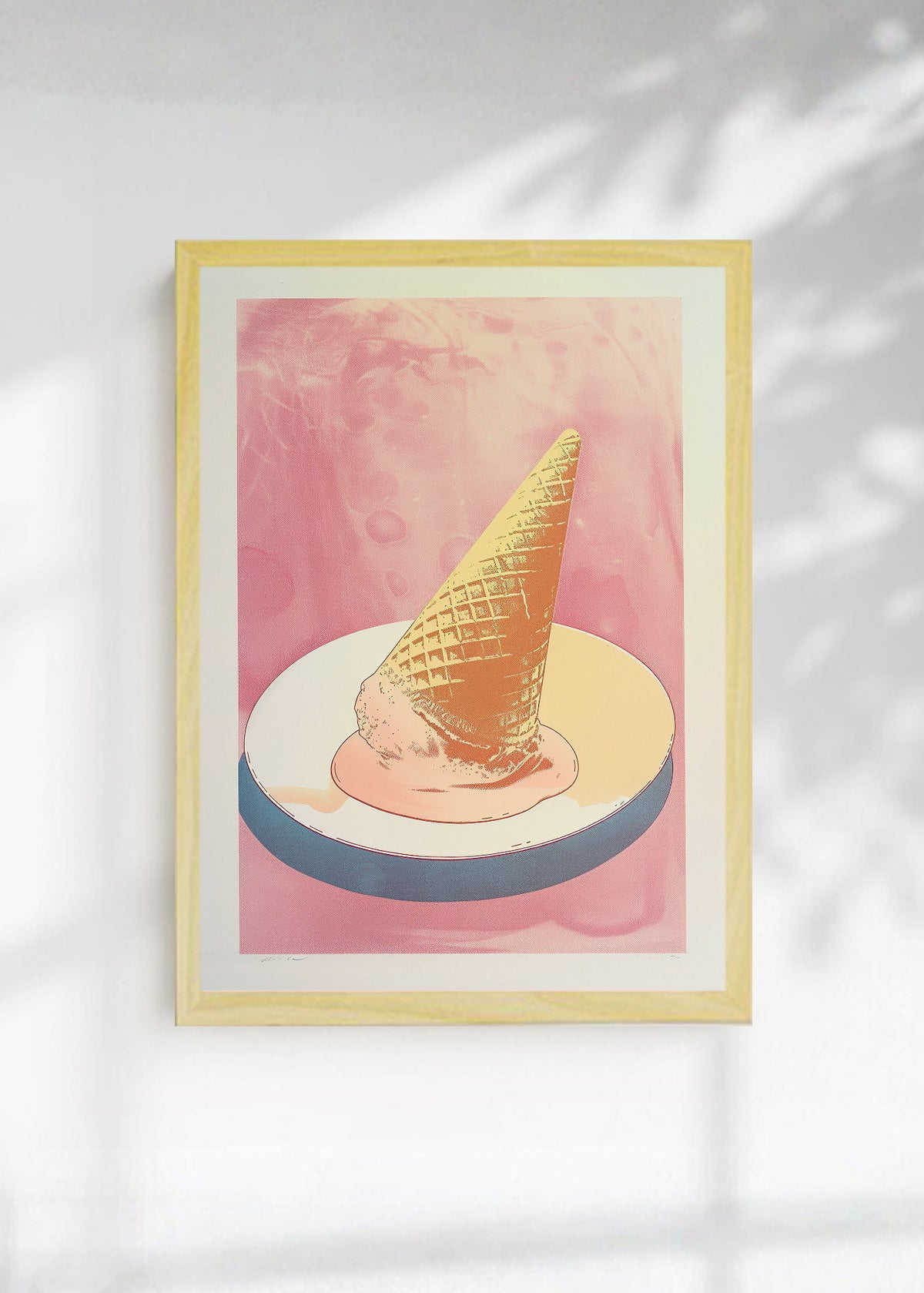 Cuadro Decorativo Trendy, Helado Cucurucho Rosa Pastel