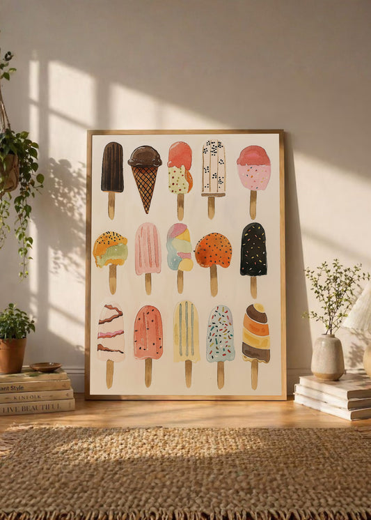 Cuadro Decorativo Trendy, Helados Paletas Colores