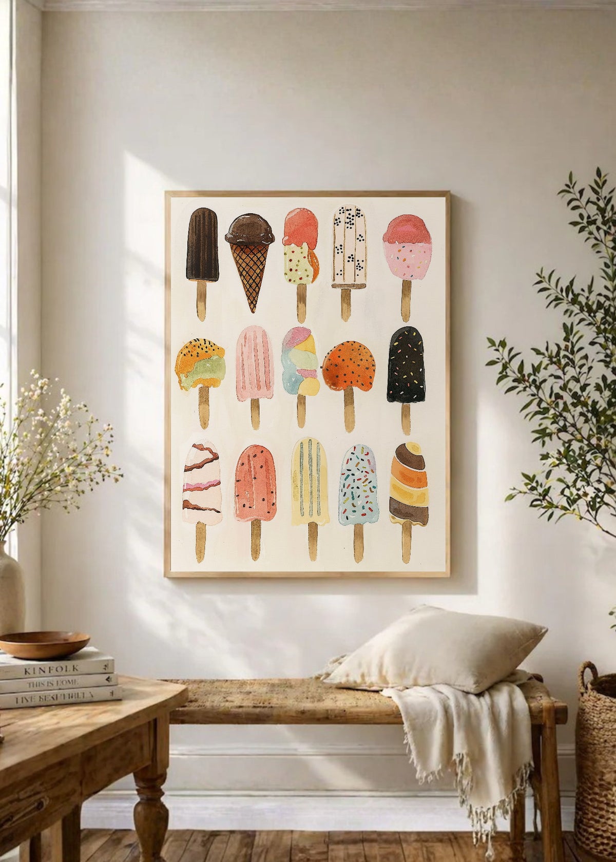 Cuadro Decorativo Trendy, Helados Paletas Pastel