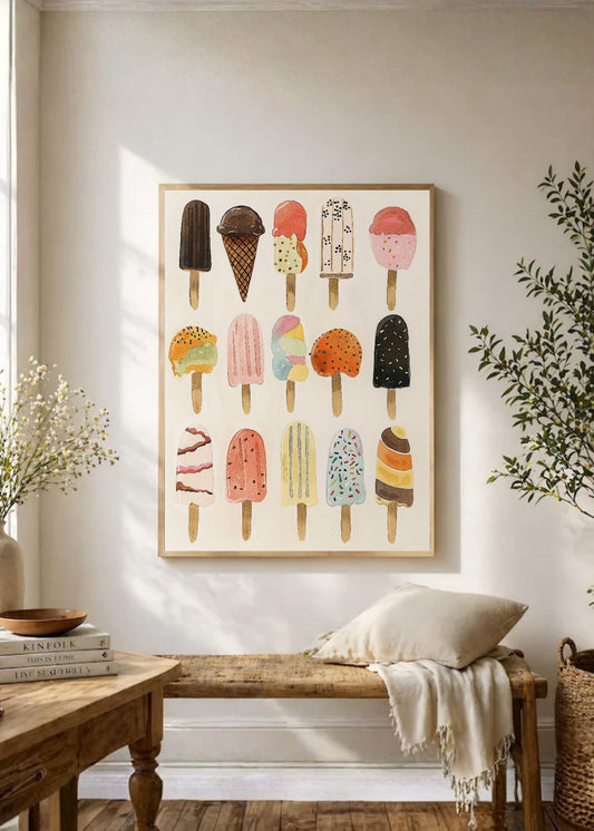 Cuadro Decorativo Trendy, Helados Paletas Pastel