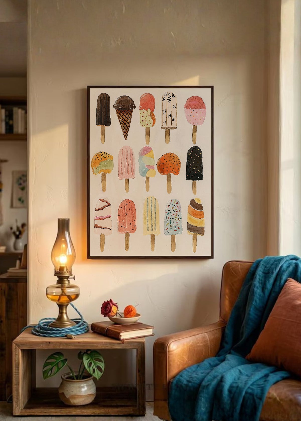 Cuadro Decorativo Trendy, Helados Paletas Pastel