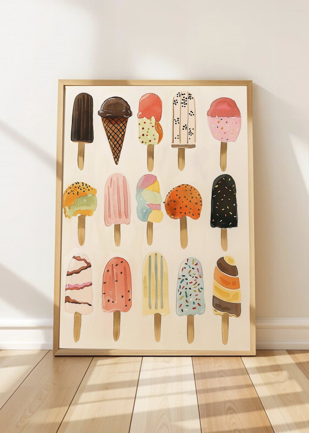 Cuadro Decorativo Trendy, Helados Paletas Pastel