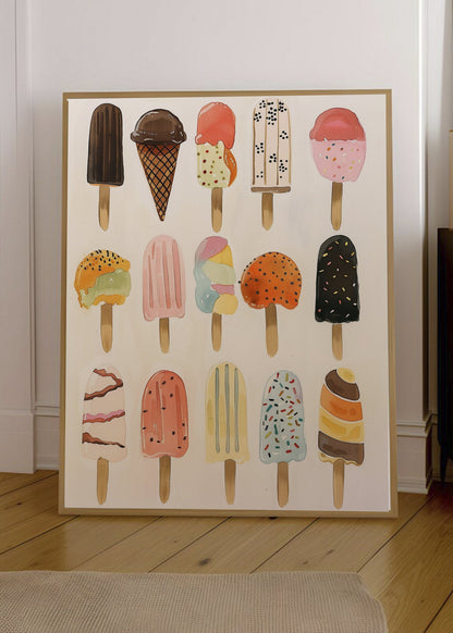 Cuadro Decorativo Trendy, Helados Paletas Pastel