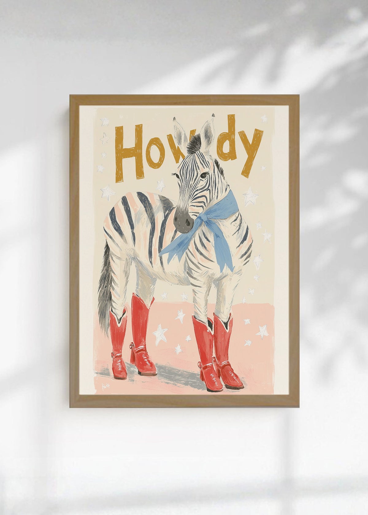 Cuadro Decorativo Trendy, Howdy Cebra Botas Crema