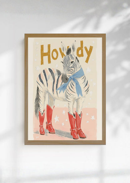 Cuadro Decorativo Trendy, Howdy Cebra Botas Crema