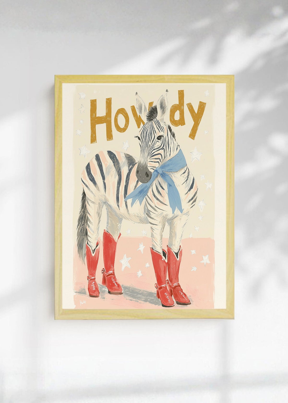 Cuadro Decorativo Trendy, Howdy Cebra Botas Crema