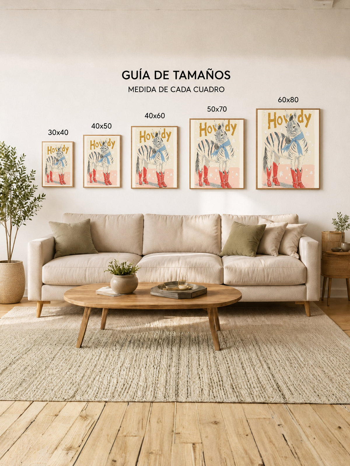 Cuadro Decorativo Trendy, Howdy Cebra Botas Crema