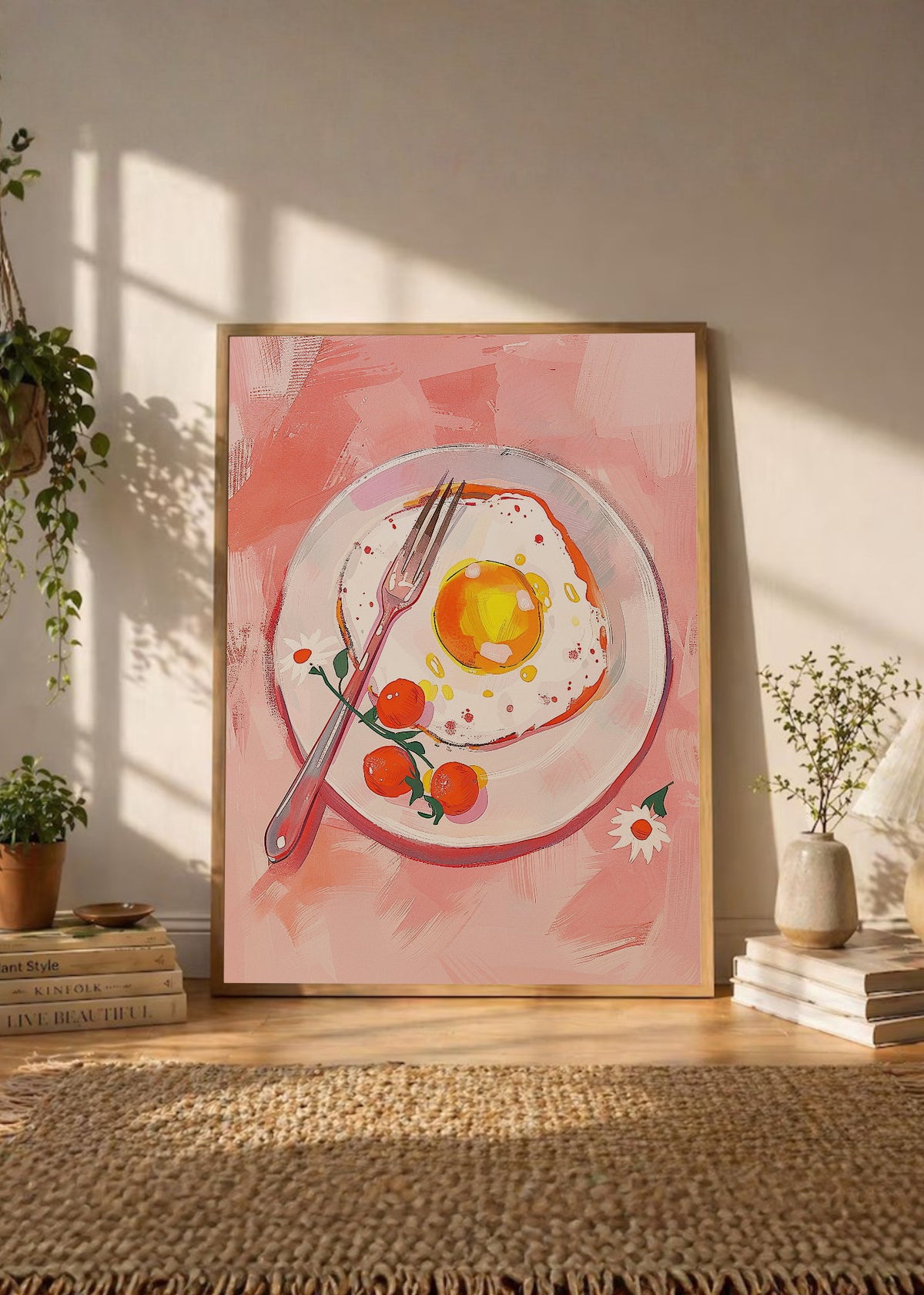 Cuadro Decorativo Trendy, Huevo Frito Plato Rosa