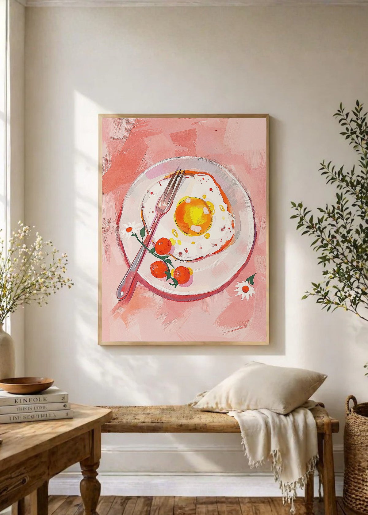 Cuadro Decorativo Trendy, Huevo Frito Plato Rosa
