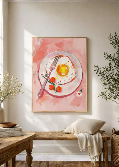 Cuadro Decorativo Trendy, Huevo Frito Plato Rosa