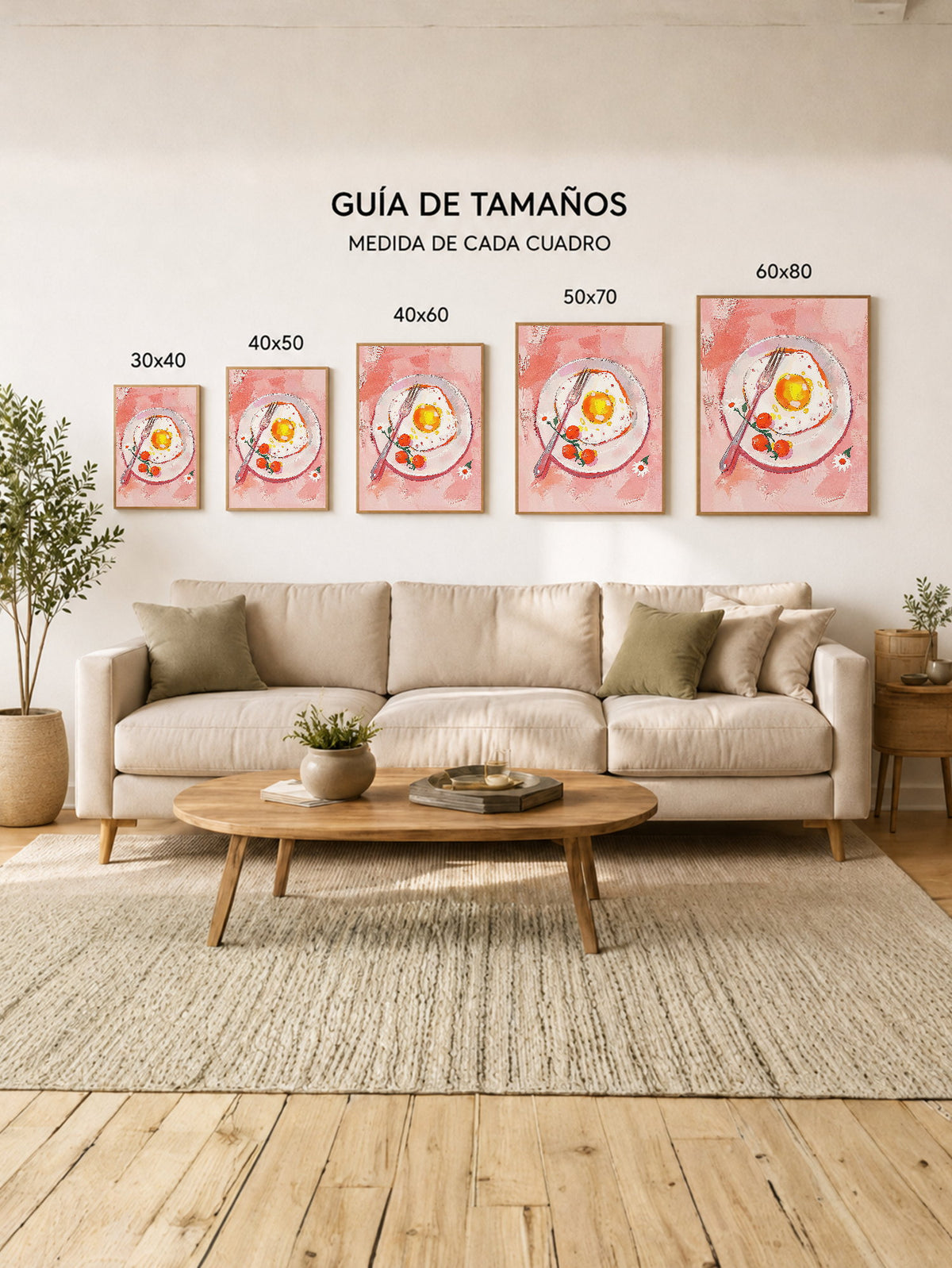 Cuadro Decorativo Trendy, Huevo Frito Plato Rosa