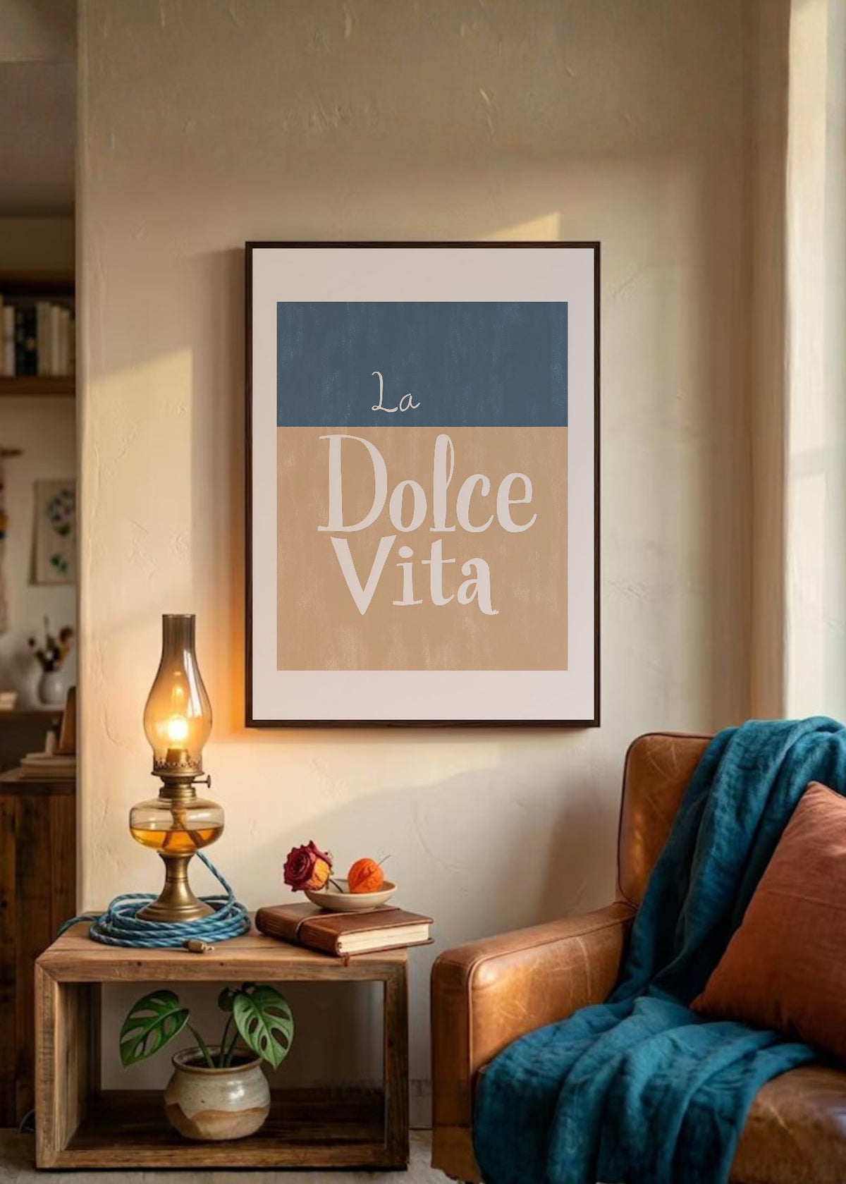 Cuadro Decorativo Trendy, La Dolce Vita Azul Beige