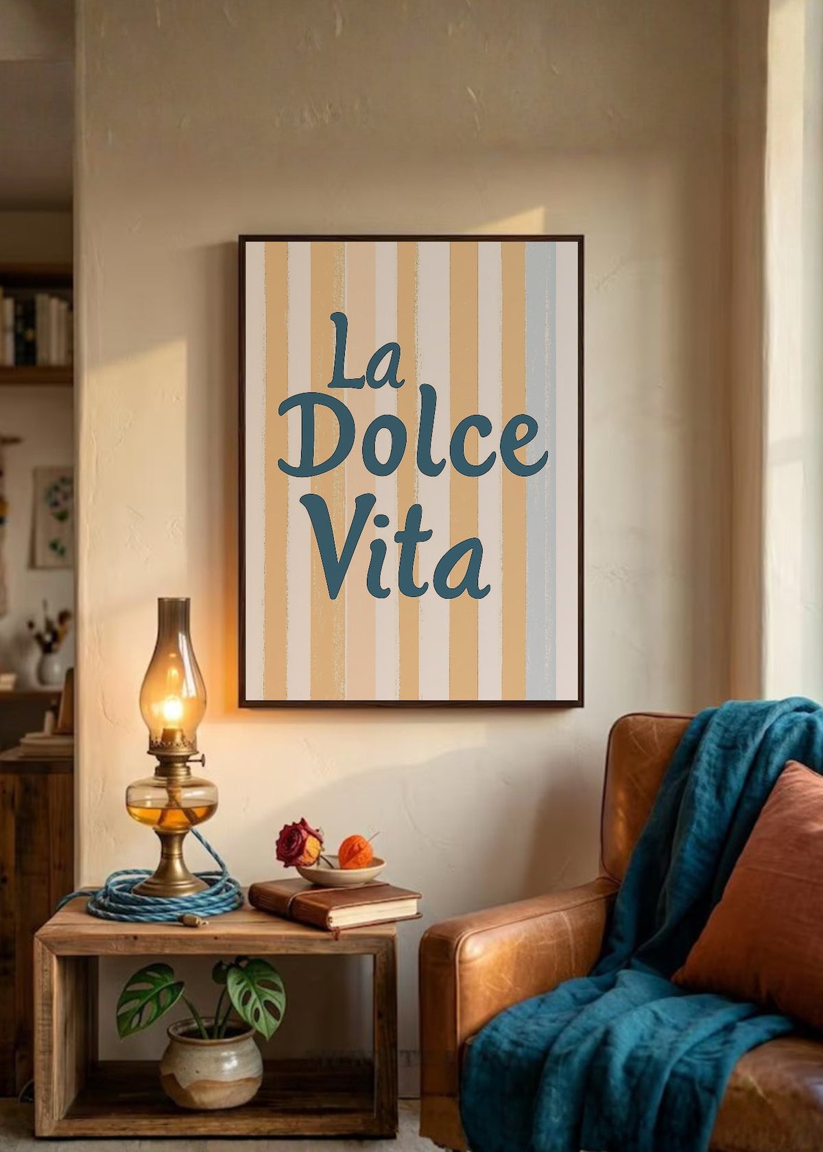 Cuadro Decorativo Trendy, La Dolce Vita Rayas Amarillo
