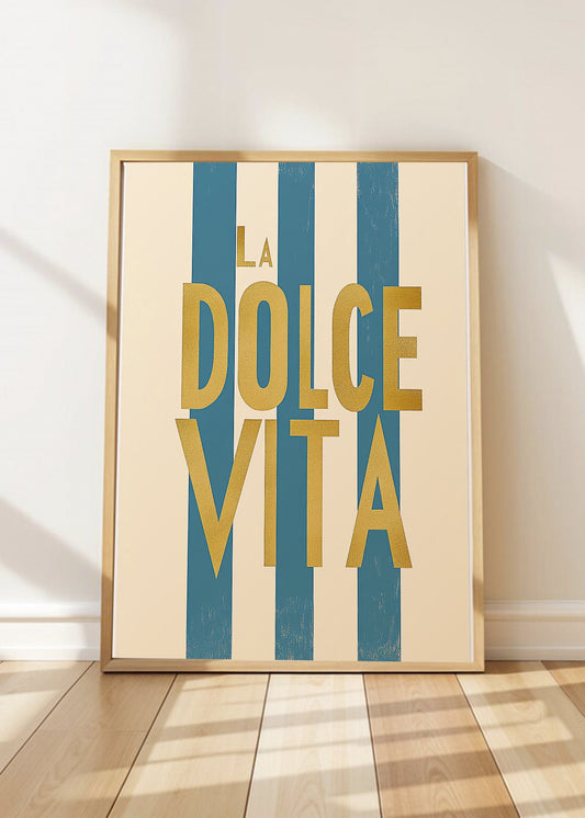Cuadro Decorativo Trendy, La Dolce Vita Rayas Azul