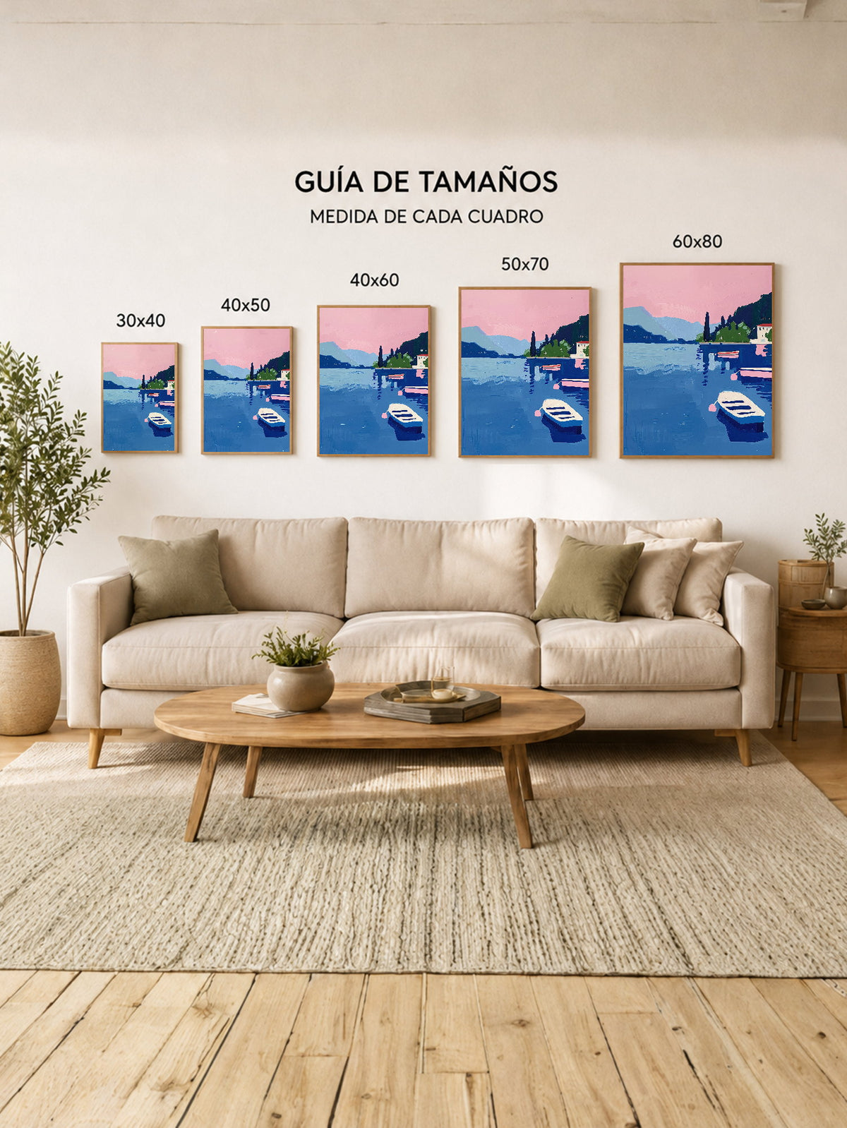 Cuadro Decorativo Trendy, Lago Bote Azul Montañas