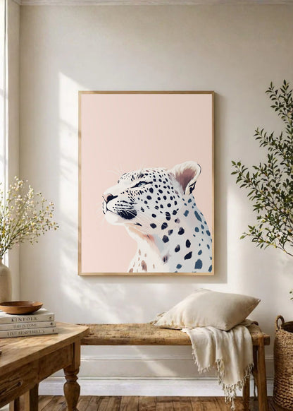 Cuadro Decorativo Trendy, Leopardo Blanco Perfil Rosa