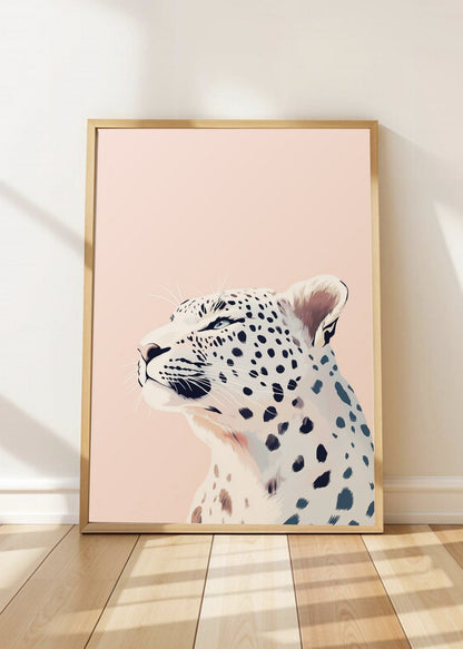 Cuadro Decorativo Trendy, Leopardo Blanco Perfil Rosa