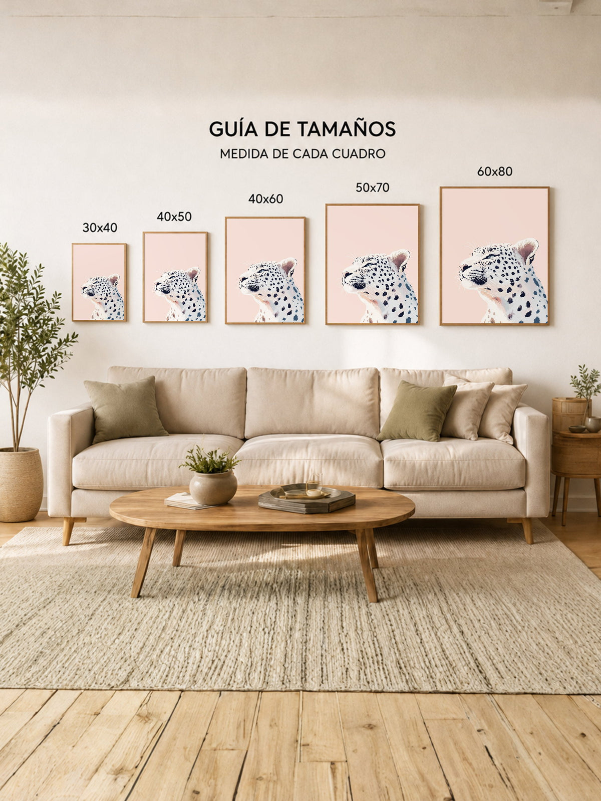 Cuadro Decorativo Trendy, Leopardo Blanco Perfil Rosa