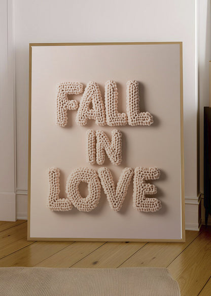 Cuadro Decorativo Trendy, Letras Fall in Love Perla Crema