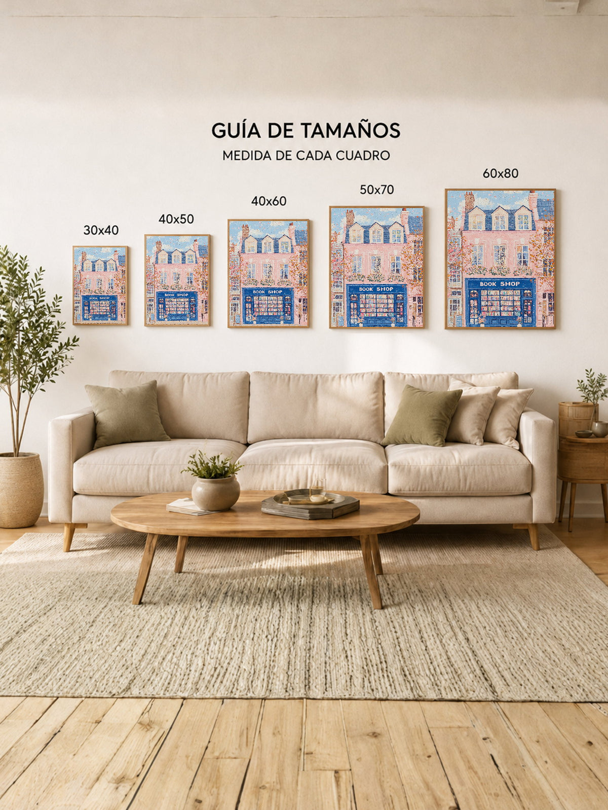 Cuadro Decorativo Trendy, Libreria Calle Rosa Ilustración