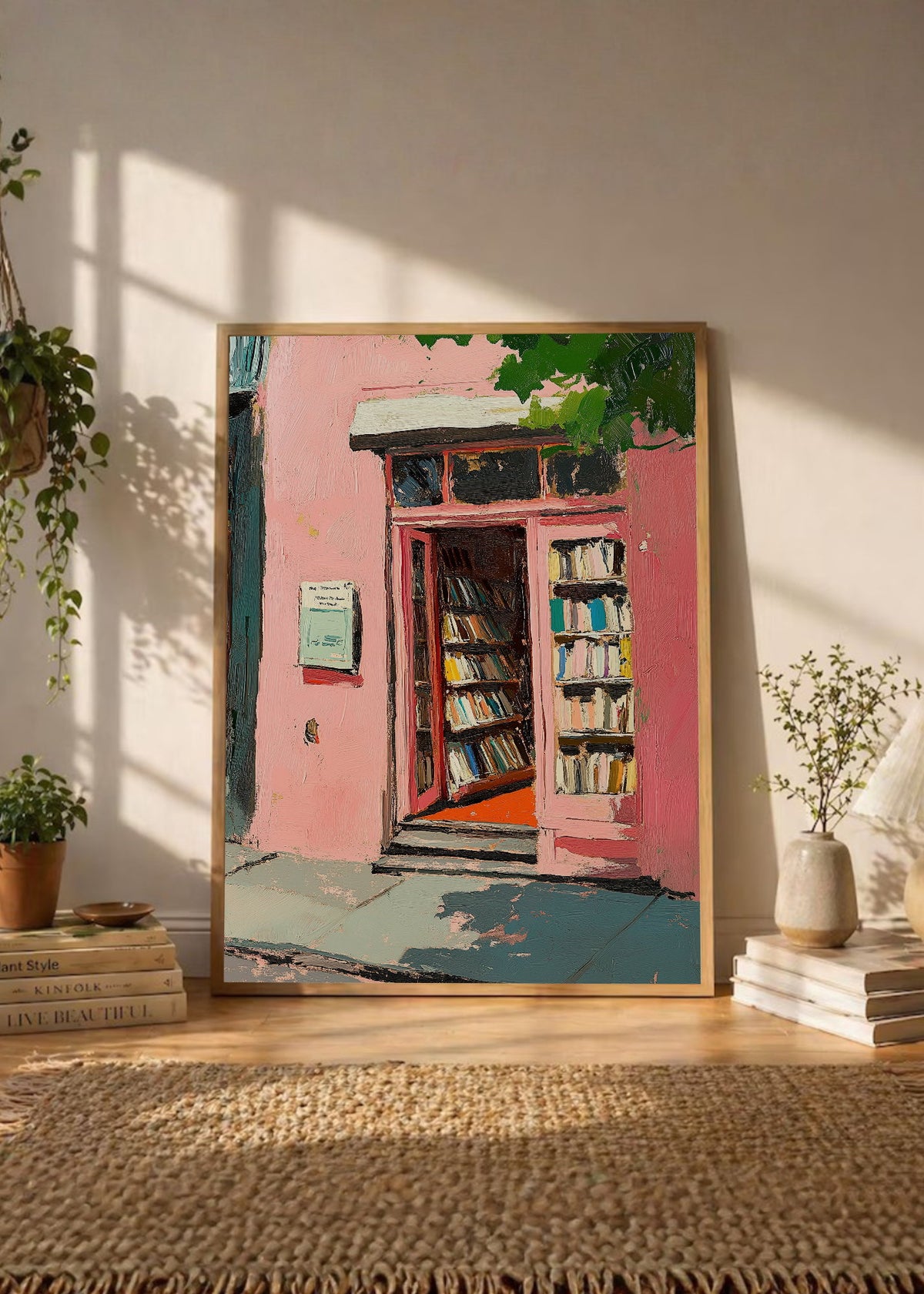 Cuadro Decorativo Trendy, Libreria Puerta Rosa Pintura