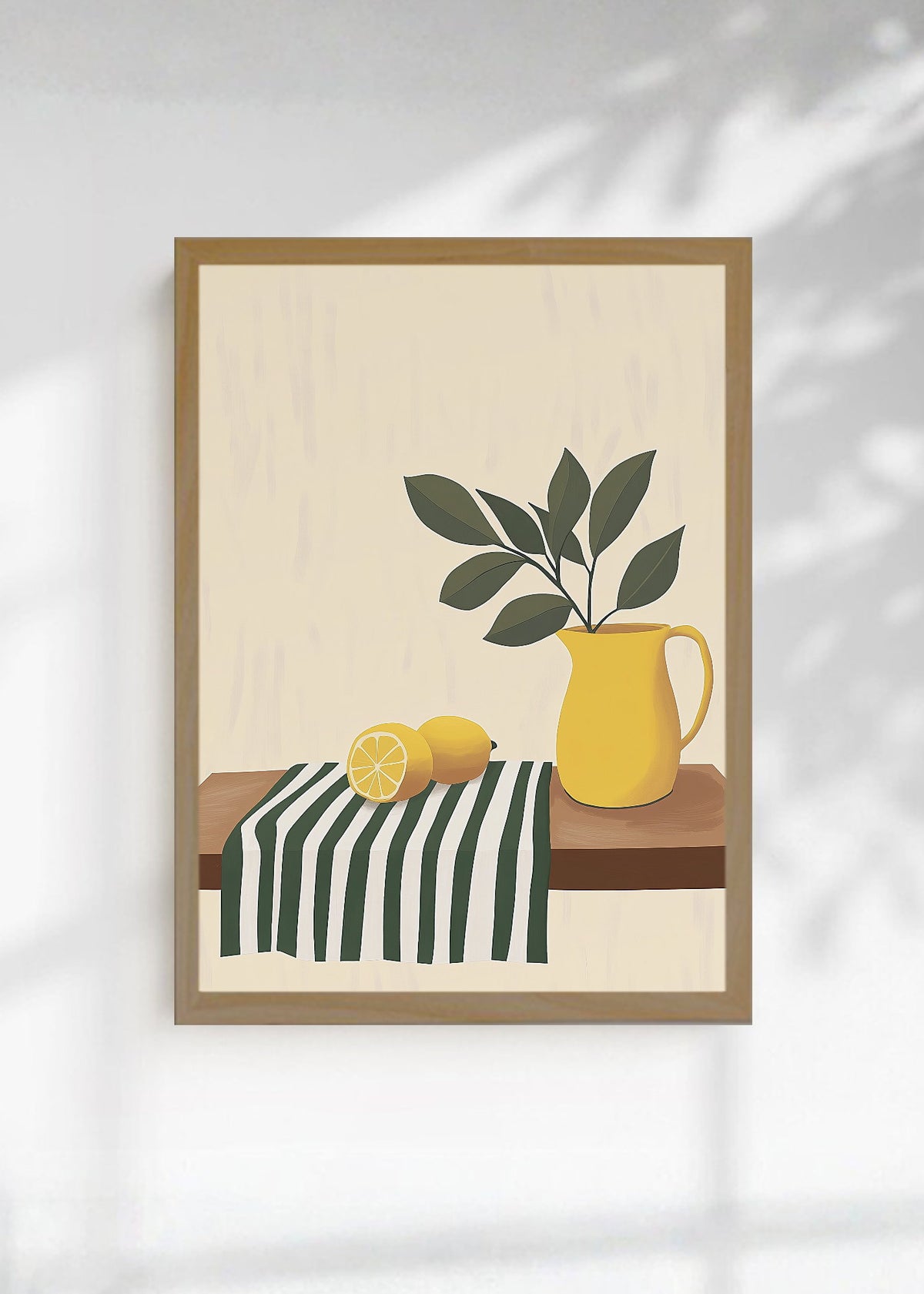 Cuadro Decorativo Trendy, Limones Jarra Amarilla Rayas