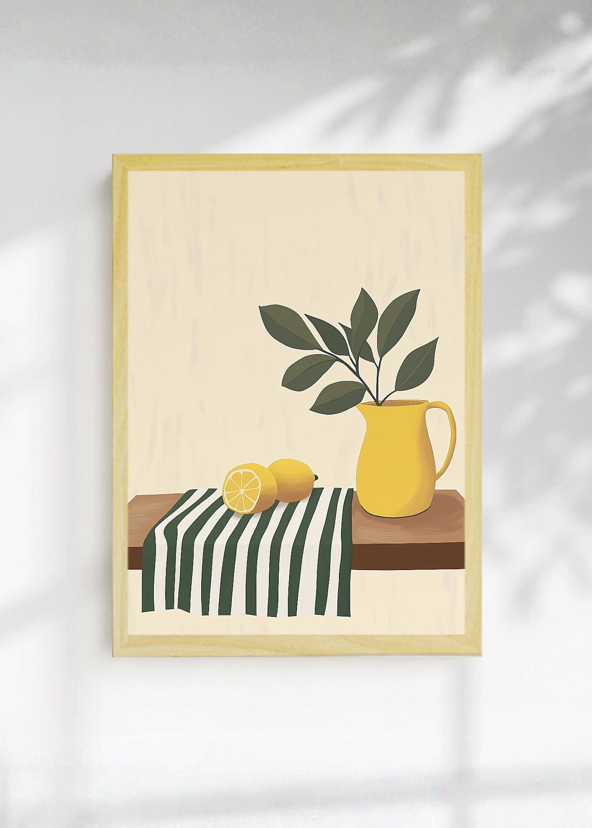 Cuadro Decorativo Trendy, Limones Jarra Amarilla Rayas