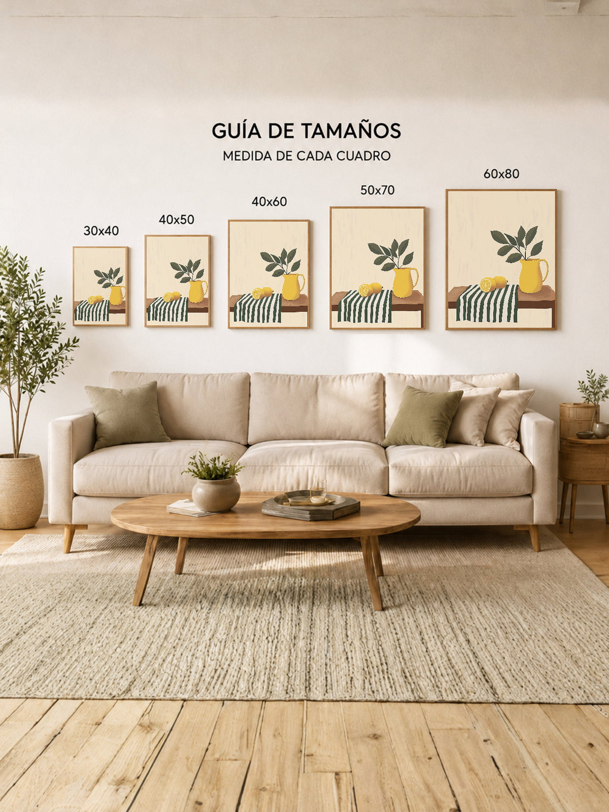 Cuadro Decorativo Trendy, Limones Jarra Amarilla Rayas