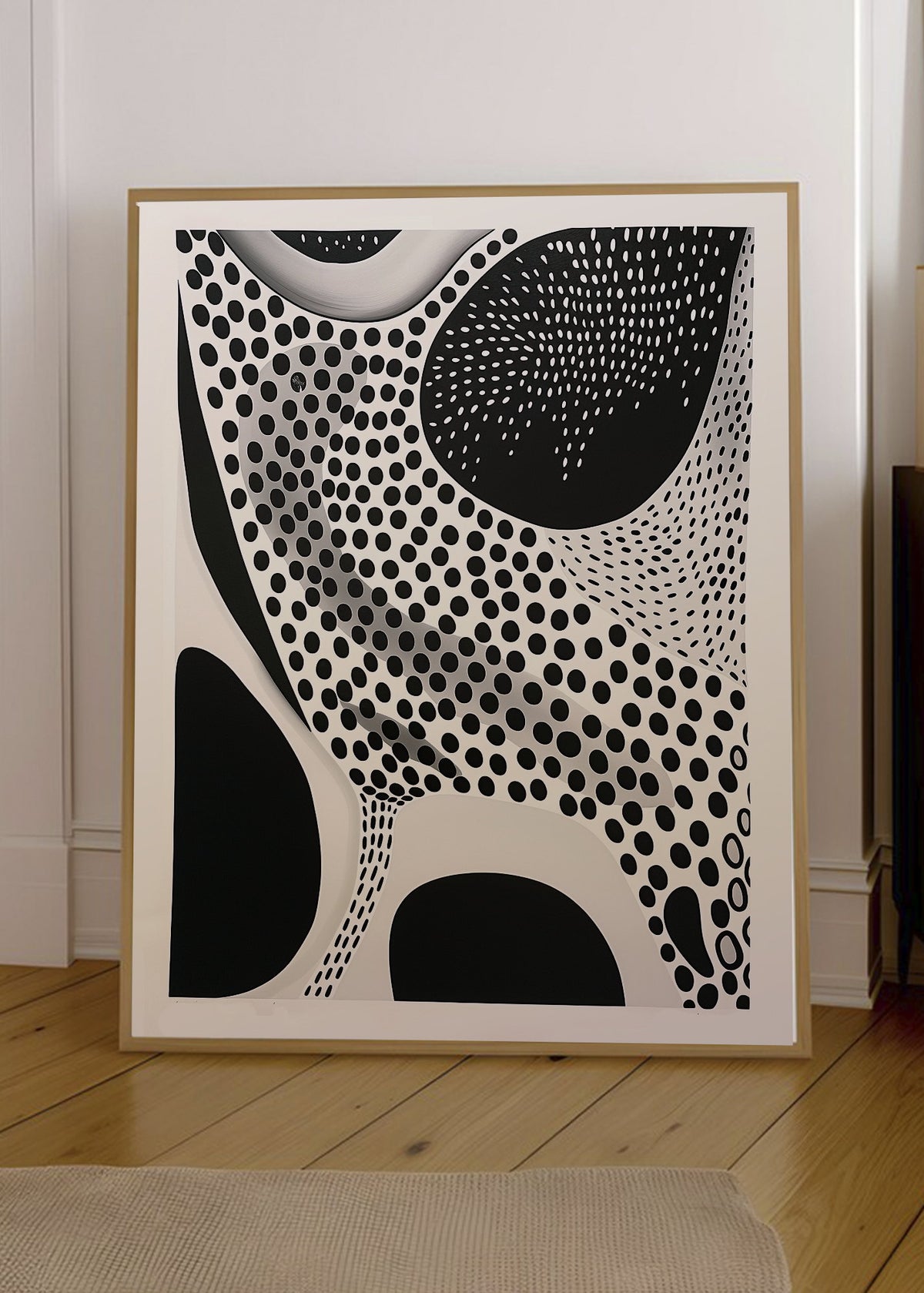 Cuadro Decorativo Trendy, Lunares Orgánicos Blanco Negro II