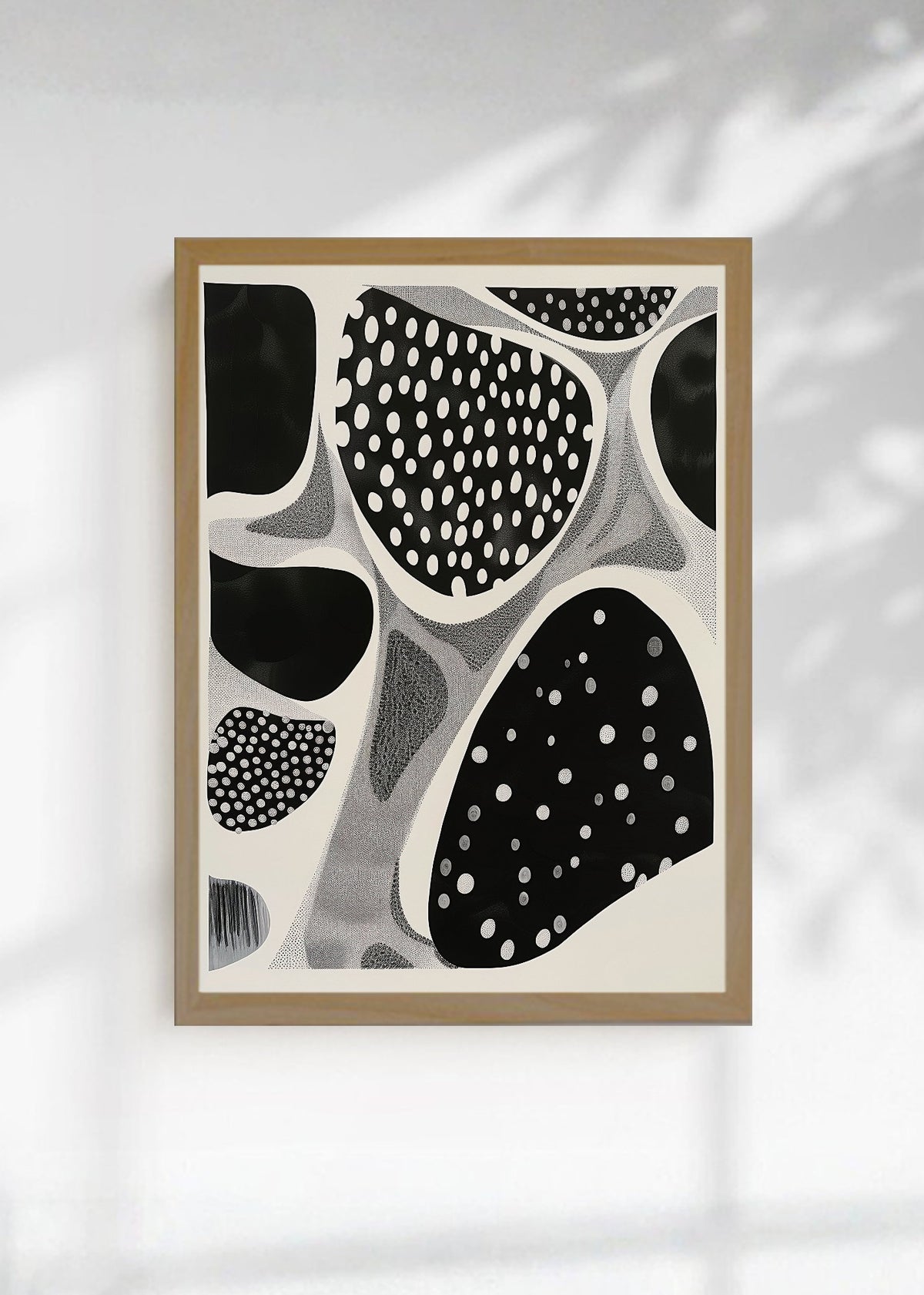 Cuadro Decorativo Trendy, Lunares Orgánicos Blanco Negro IV