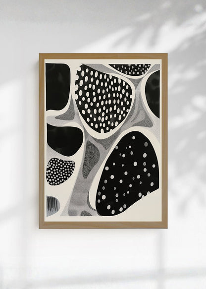 Cuadro Decorativo Trendy, Lunares Orgánicos Blanco Negro IV