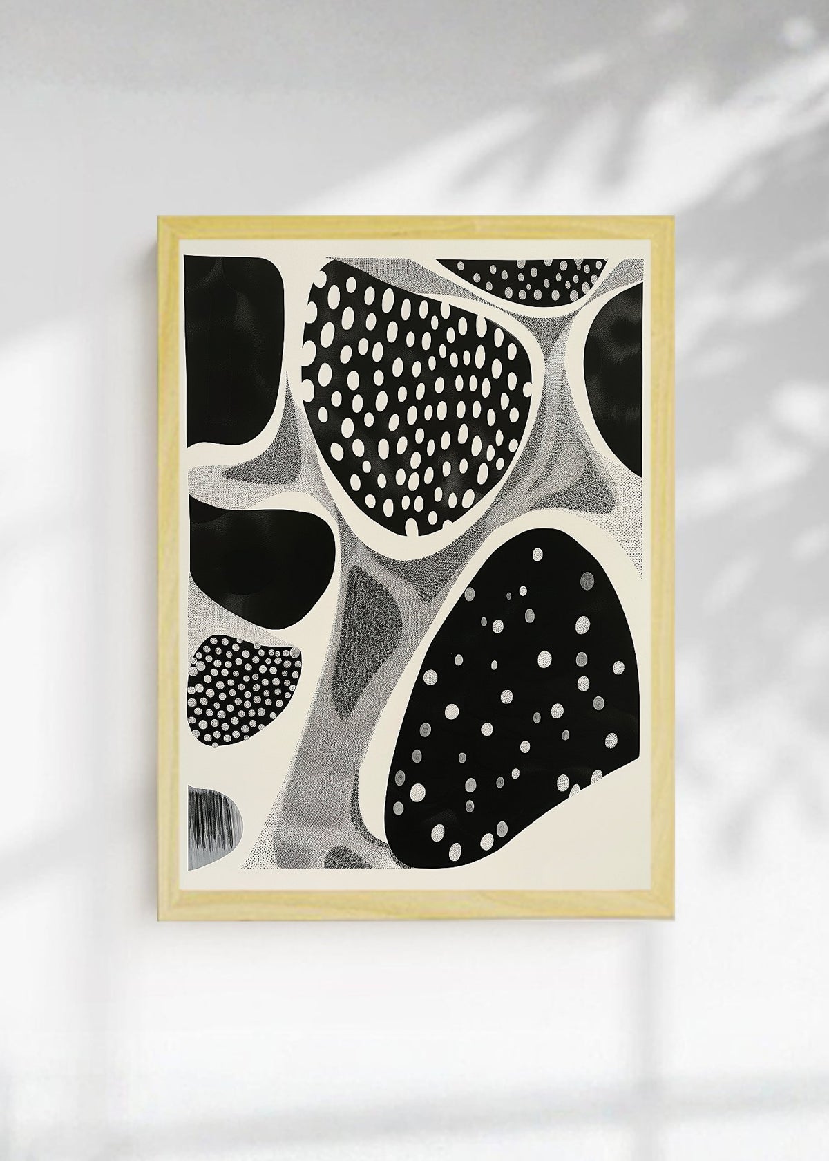 Cuadro Decorativo Trendy, Lunares Orgánicos Blanco Negro IV