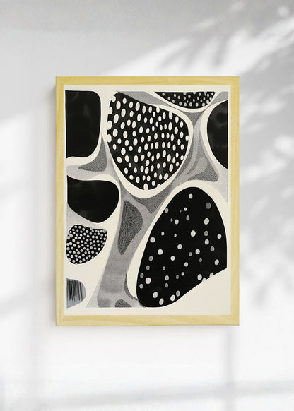 Cuadro Decorativo Trendy, Lunares Orgánicos Blanco Negro IV