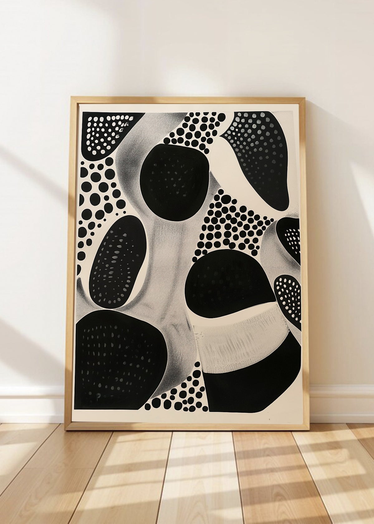 Cuadro Decorativo Trendy, Lunares Orgánicos Blanco Negro I