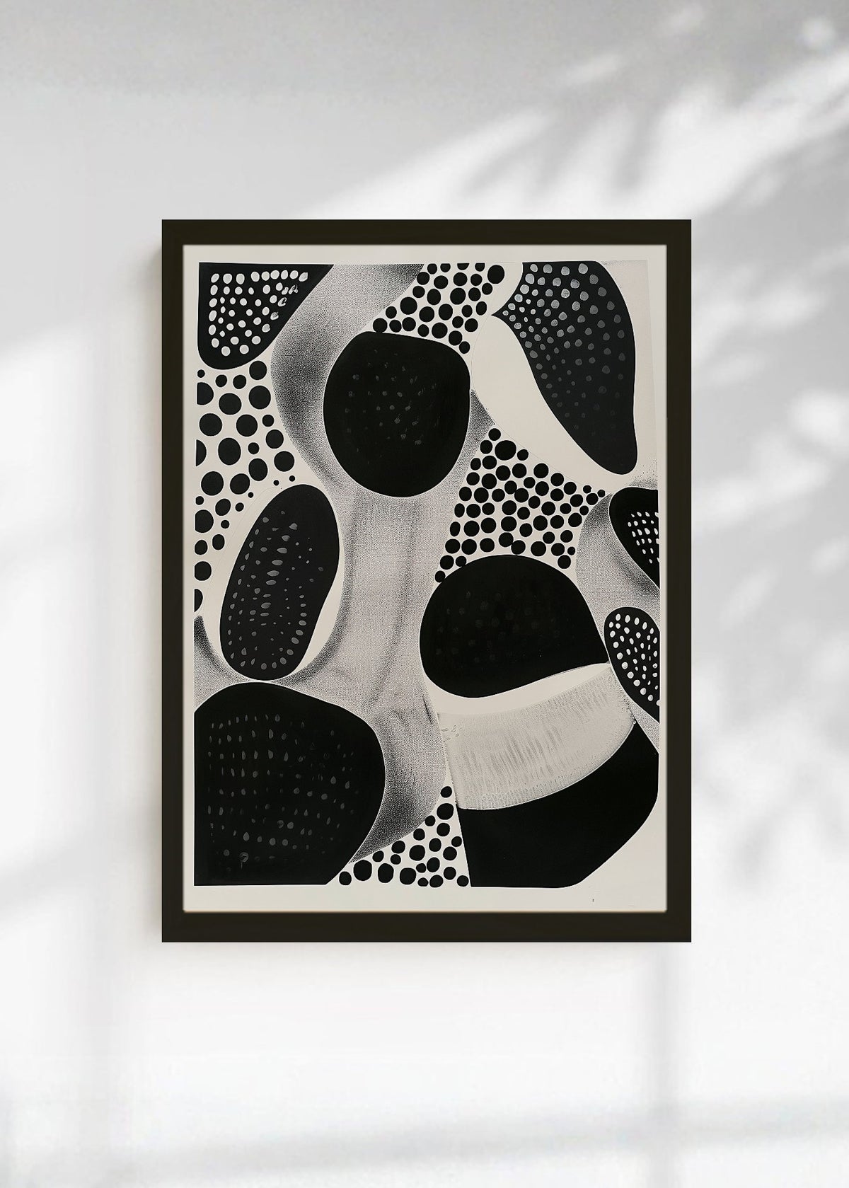 Cuadro Decorativo Trendy, Lunares Orgánicos Blanco Negro I