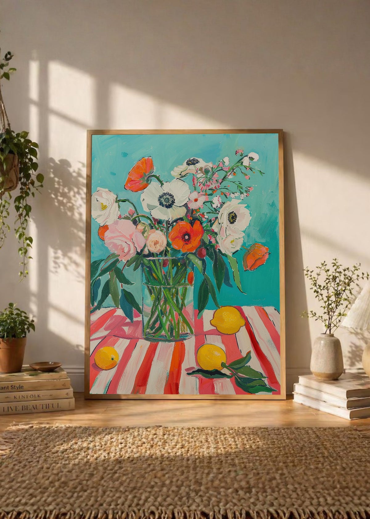 Cuadro Decorativo Trendy, Margarita Jarrón Blanco Lila