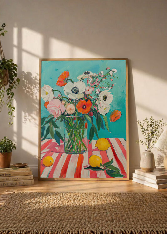 Cuadro Decorativo Trendy, Margarita Jarrón Blanco Lila